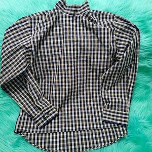 Zara Blue and White Checkered Blouse